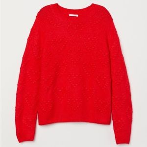 H&M Red Heart Sweater Size Small